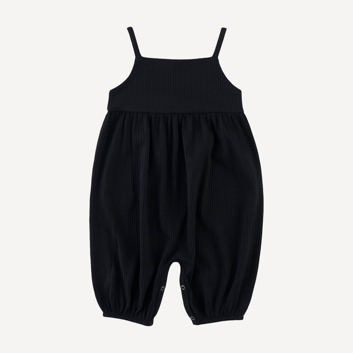 skinny strap jumpsuit | black | organic cotton single rib