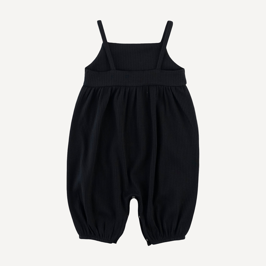 skinny strap jumpsuit | black | organic cotton single rib