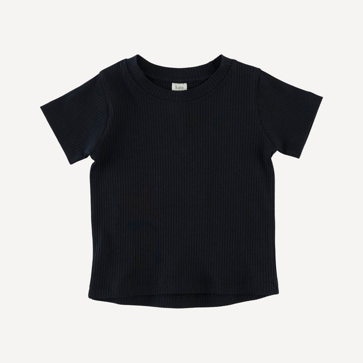 short sleeve essential boxy tee | black | organic cotton single rib