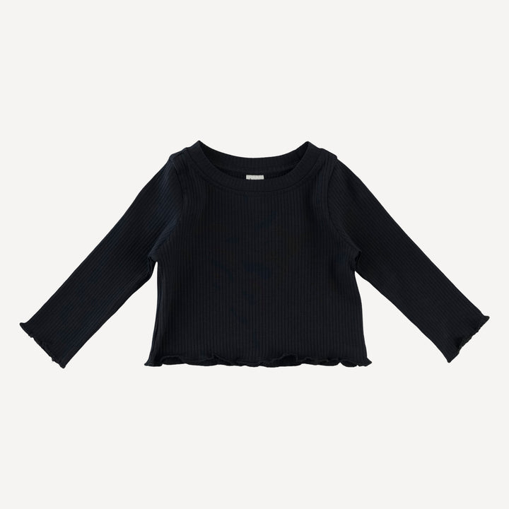 long sleeve jade set | black | organic cotton single rib