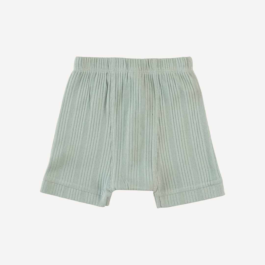 classic panda short | heron blue | organic cotton multi rib
