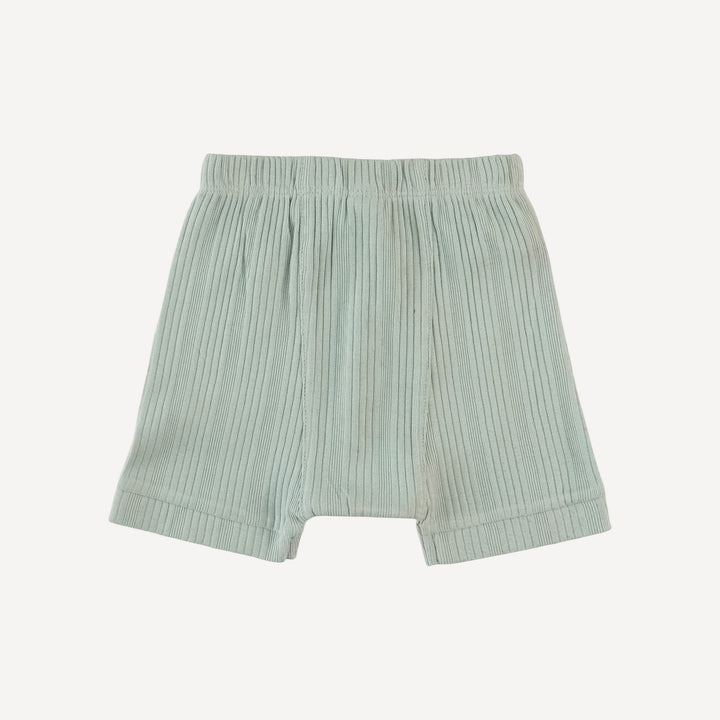 classic panda short | heron blue | organic cotton multi rib