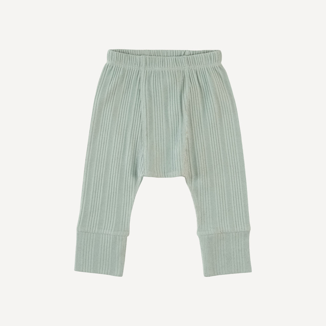 classic panda pant | heron blue | organic cotton multi rib