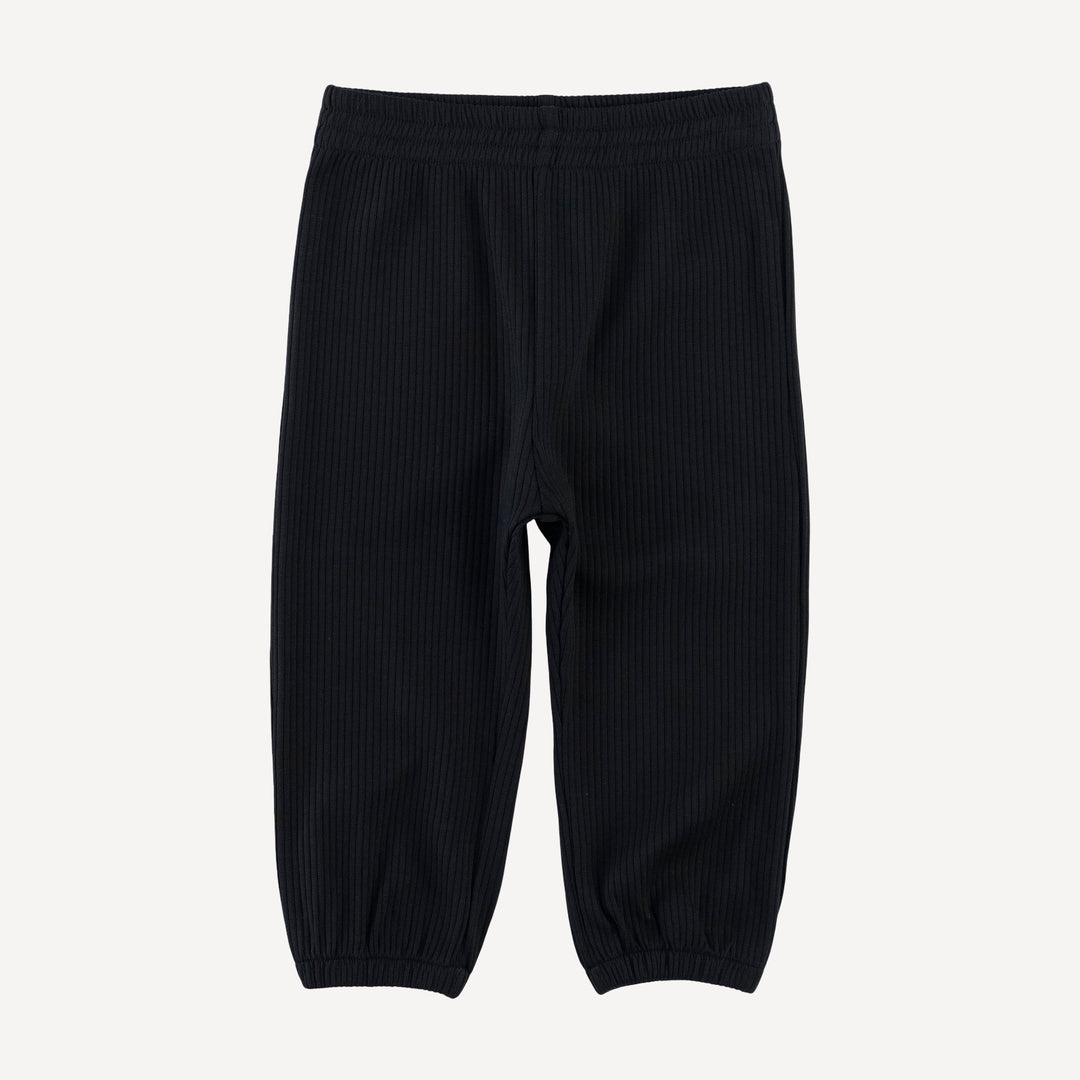 long sleeve relaxed jogger set | black | organic cotton single rib