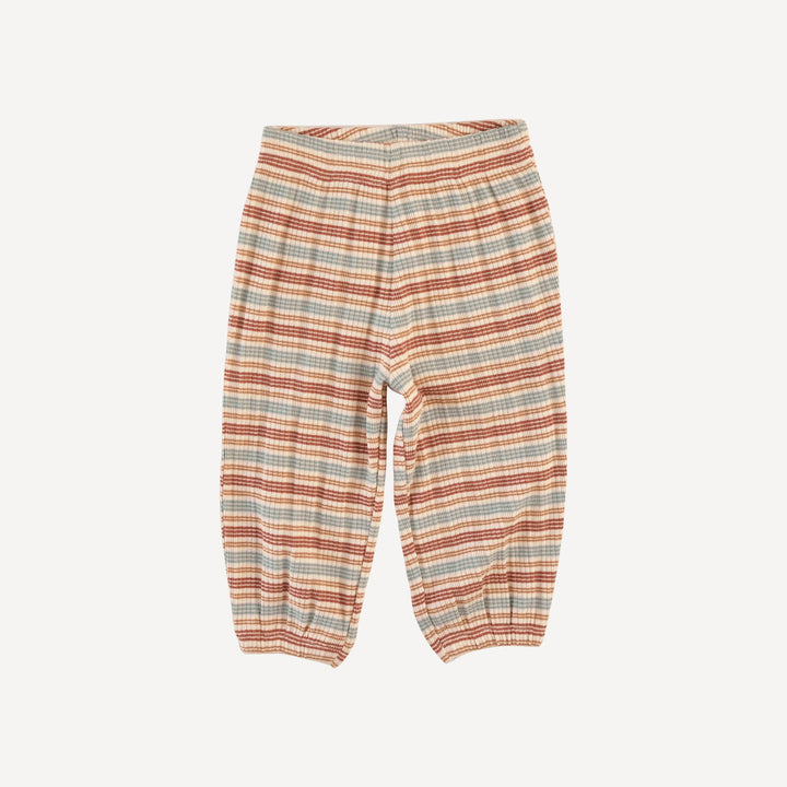 short sleeve relaxed jogger set | multi stripe | organic cotton multi rib