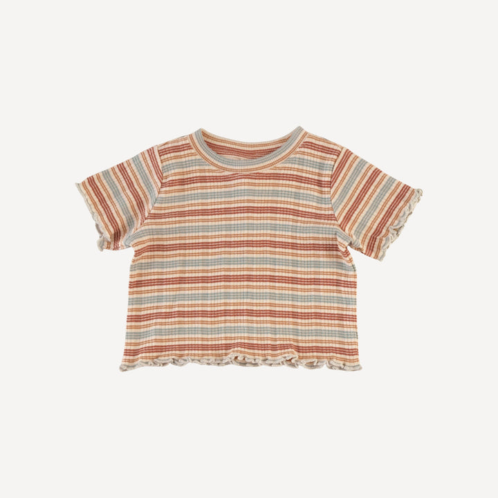 short sleeve jade set | multi stripe | organic cotton multi rib
