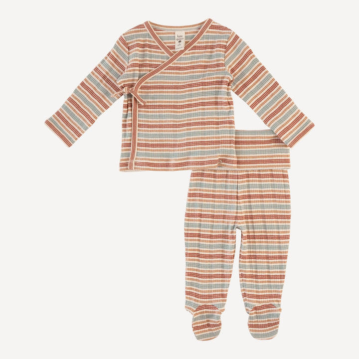 wrap layette set | multi stripe | organic cotton multi rib