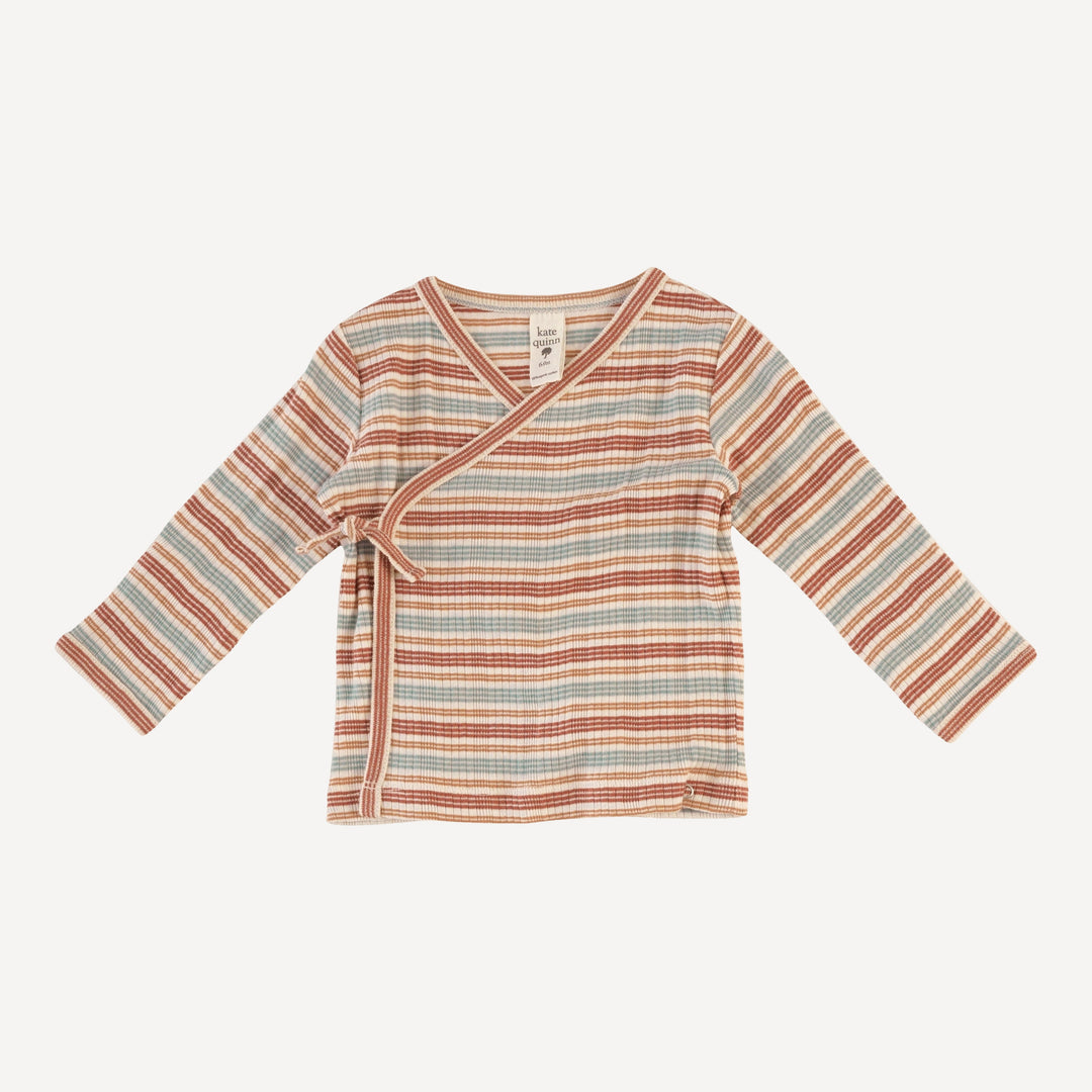 wrap layette set | multi stripe | organic cotton multi rib