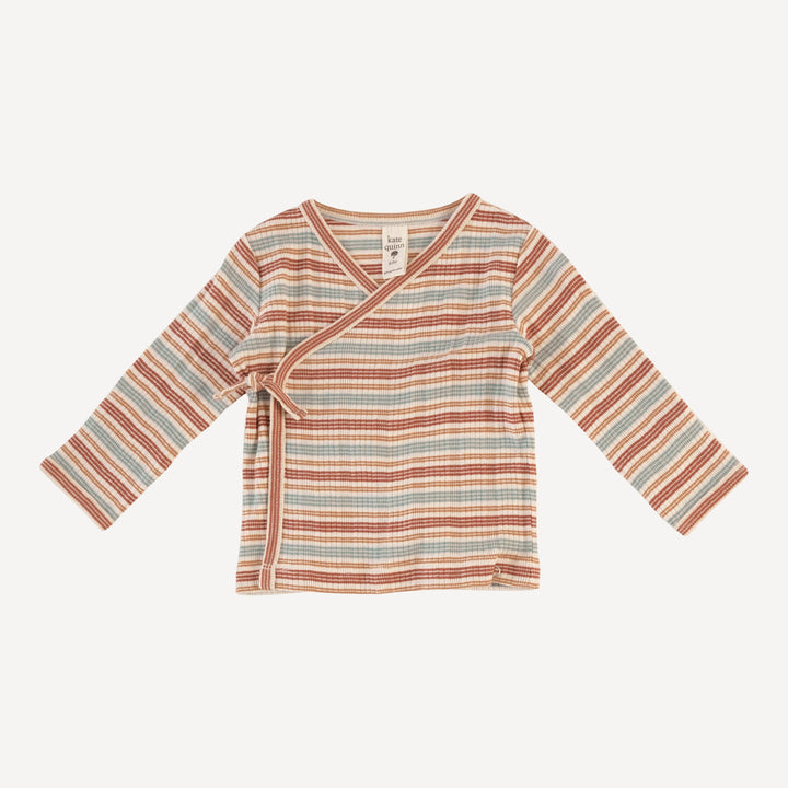 wrap layette set | multi stripe | organic cotton multi rib