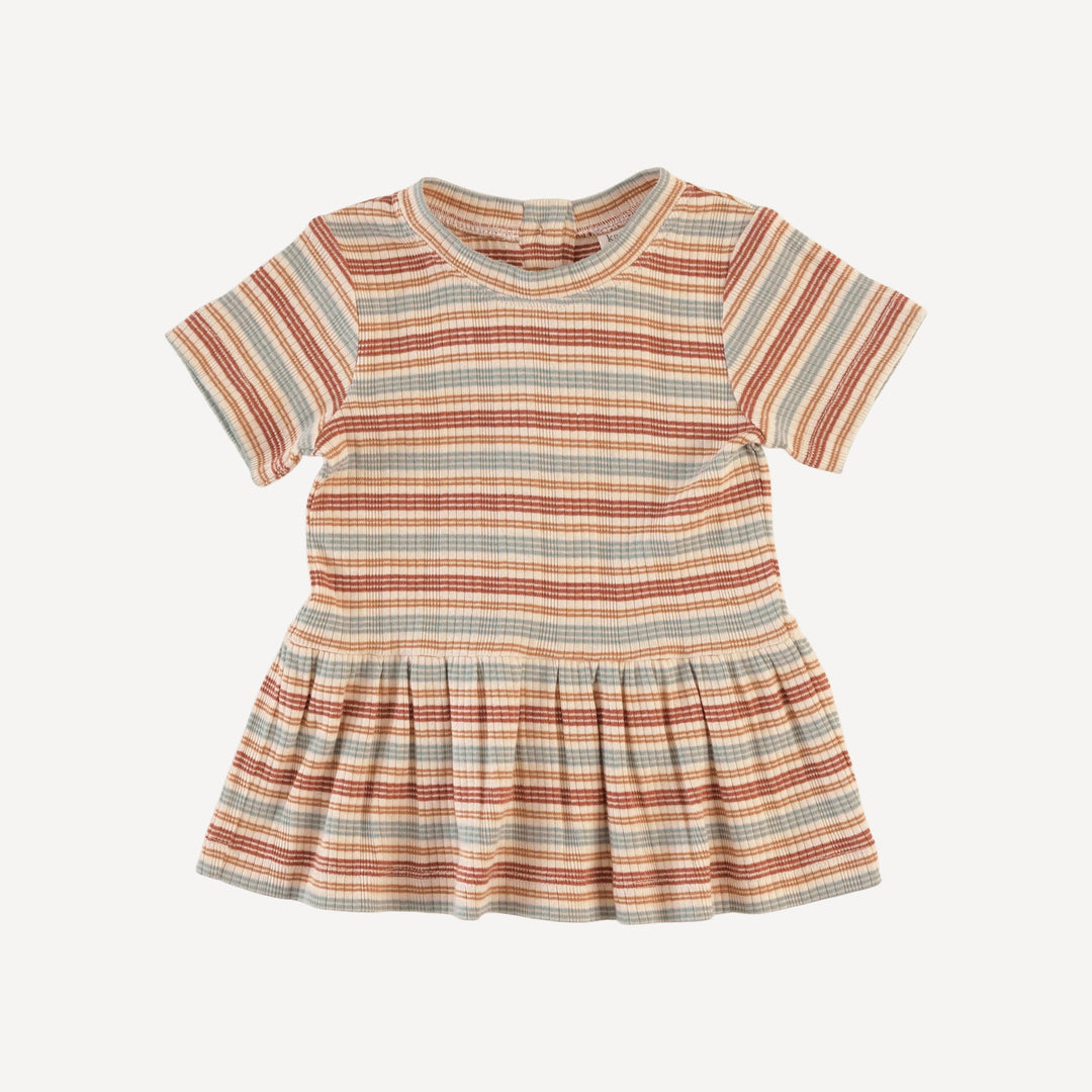 short sleeve kate top | multi stripe | organic cotton multi rib