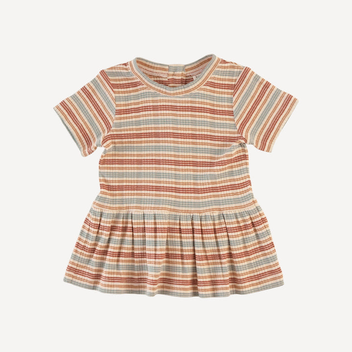short sleeve kate top | multi stripe | organic cotton multi rib
