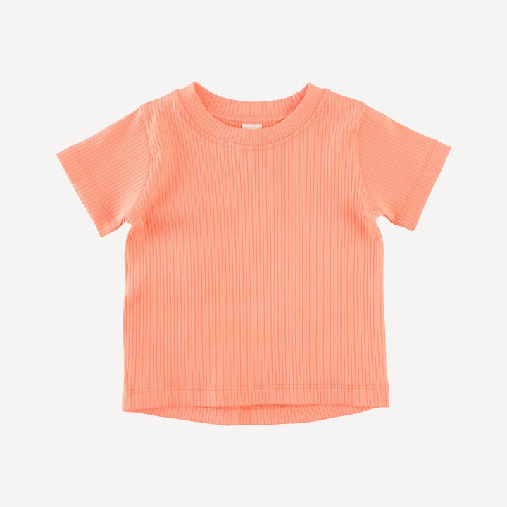 short sleeve essential boxy tee | papaya | organic cotton single rib