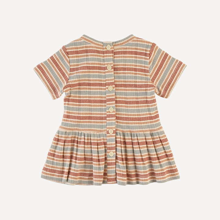 short sleeve kate top | multi stripe | organic cotton multi rib
