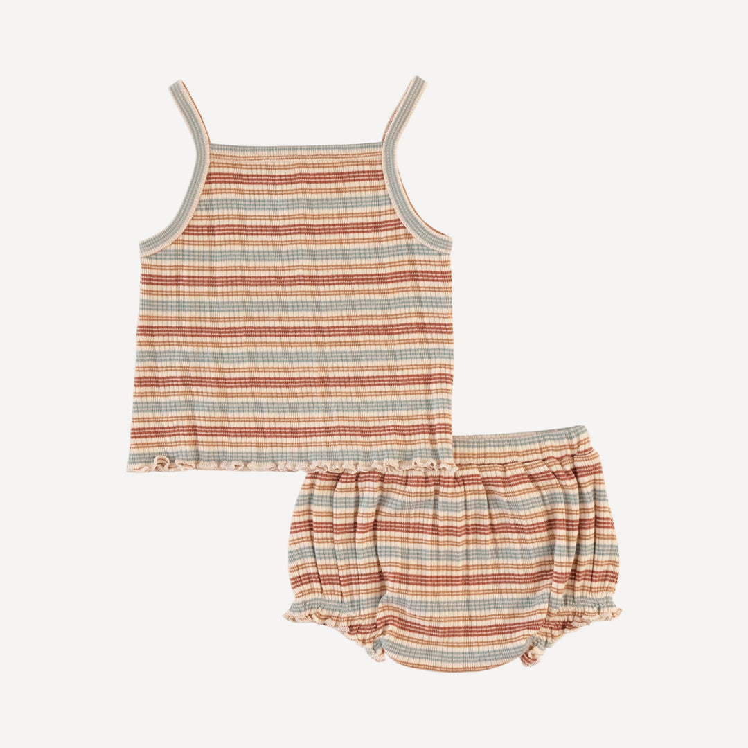 lettuce spaghetti tank + bloomer set | multi stripe | organic cotton multi rib