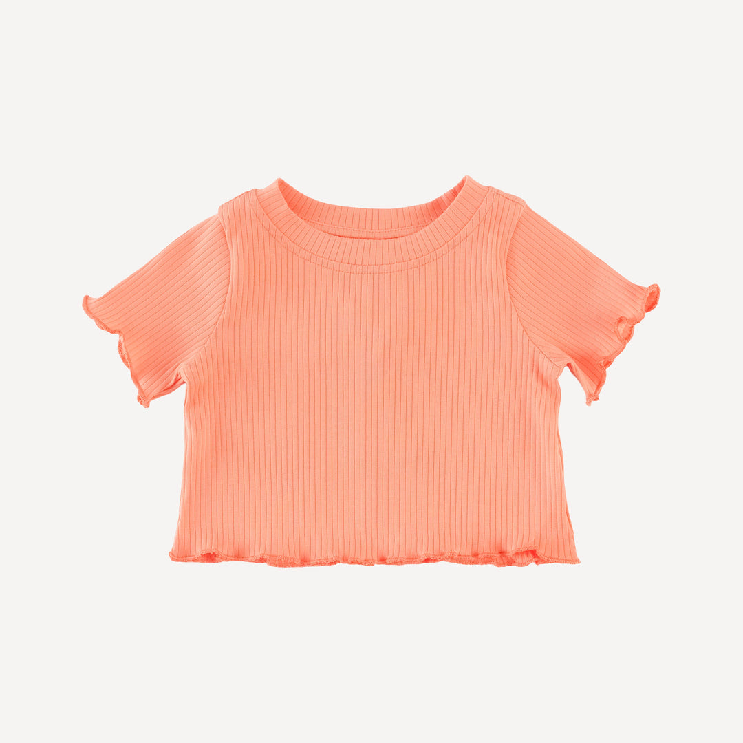 short sleeve jade set | papaya | organic cotton single rib