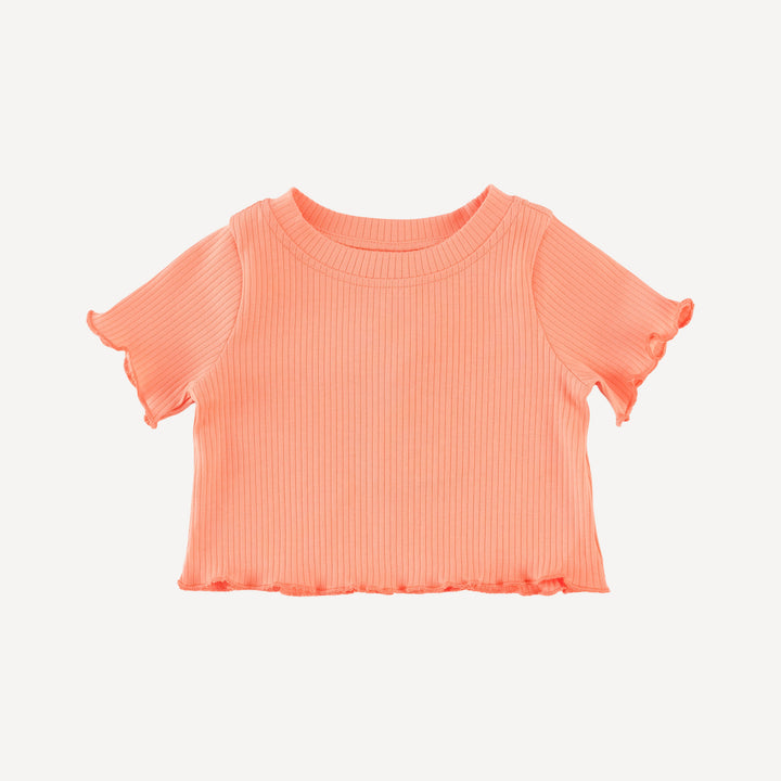 short sleeve jade set | papaya | organic cotton single rib