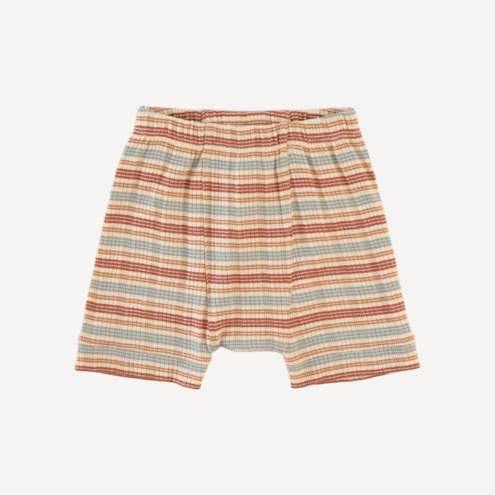 classic panda short | multi stripe | organic cotton multi rib