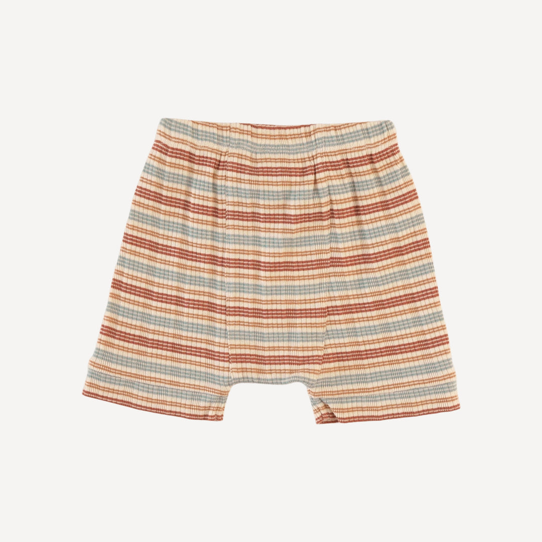 classic panda short | multi stripe | organic cotton multi rib