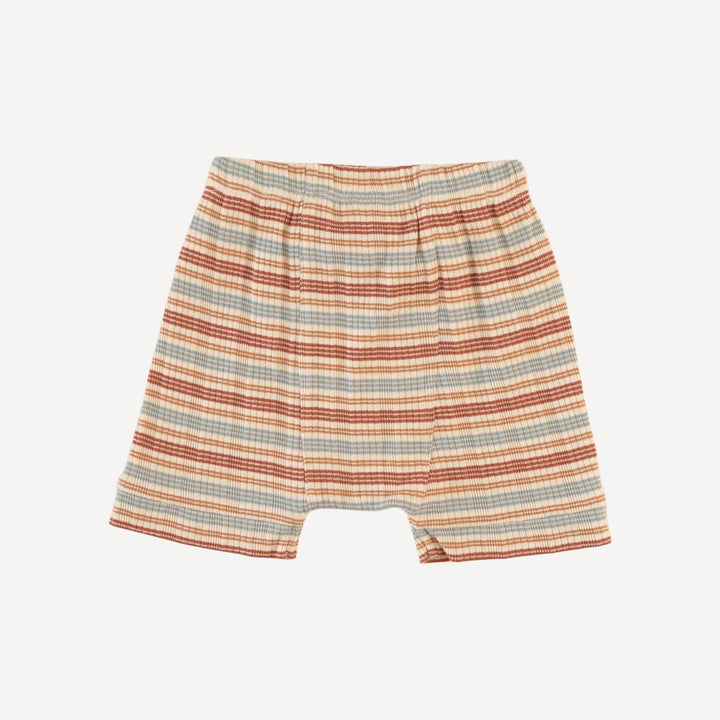 classic panda short | multi stripe | organic cotton multi rib