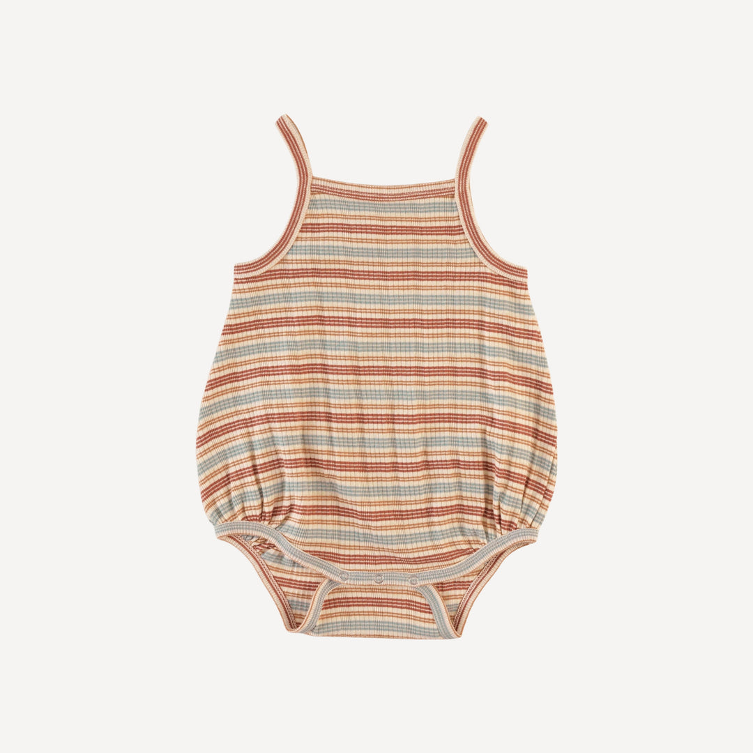 spaghetti strap bubble | multi stripe | organic cotton multi rib
