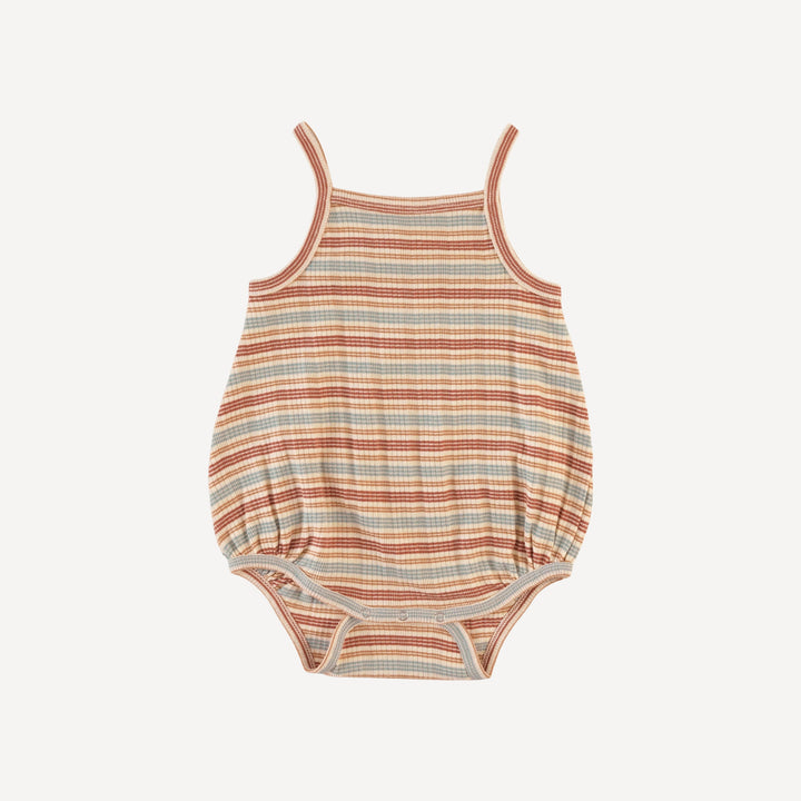 spaghetti strap bubble | multi stripe | organic cotton multi rib
