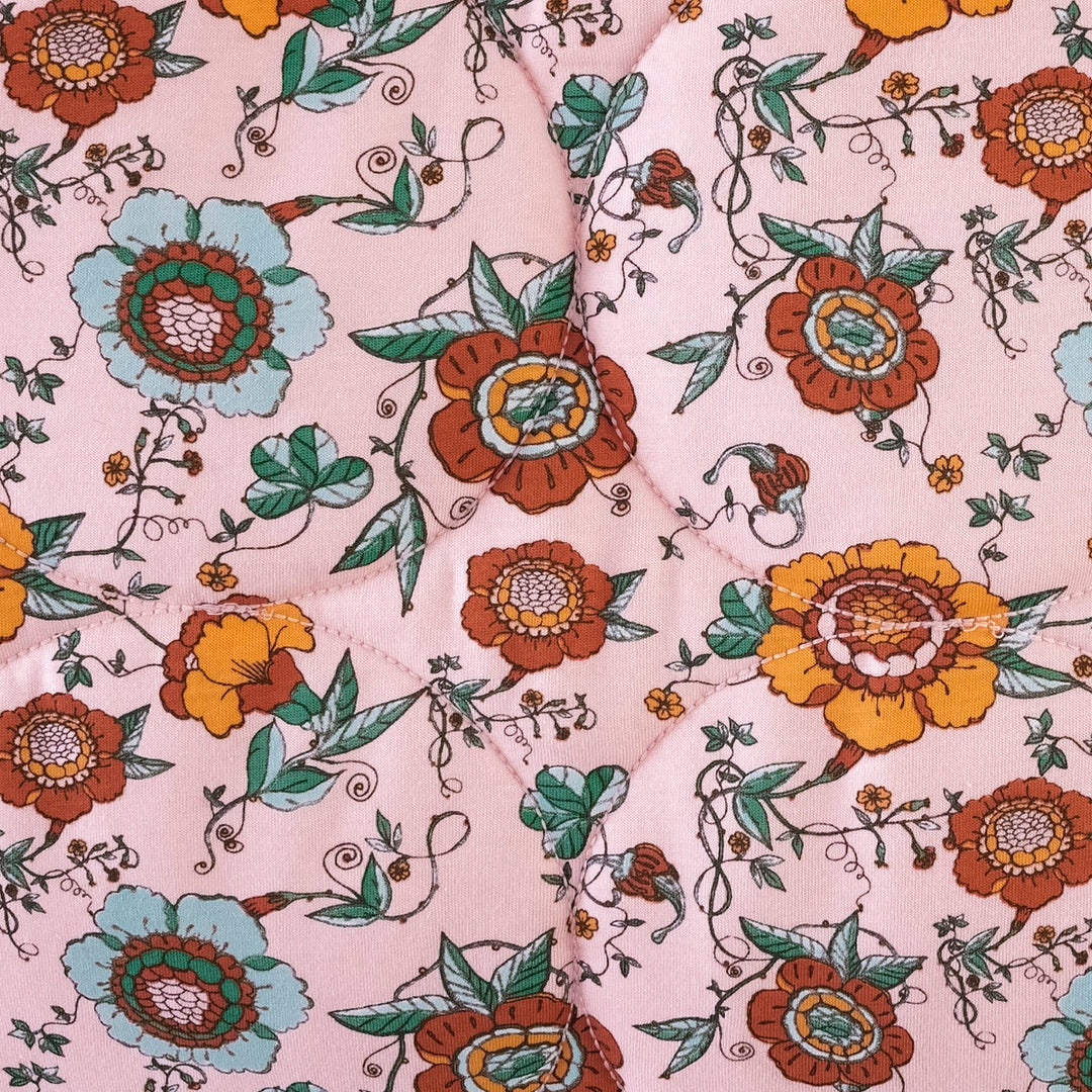 classic circle quilt | chinoiserie floral | organic cotton jersey