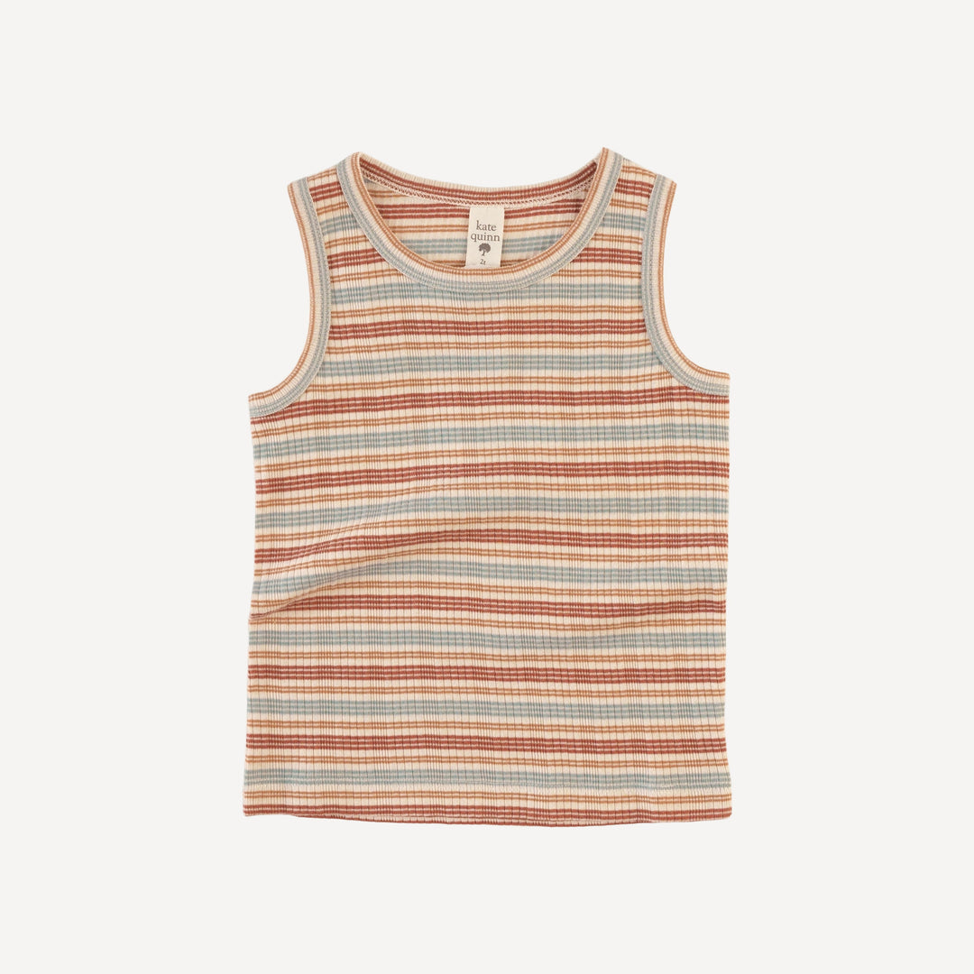 racerback tank | multi stripe | organic cotton multi rib