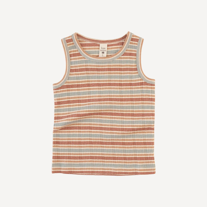 racerback tank | multi stripe | organic cotton multi rib