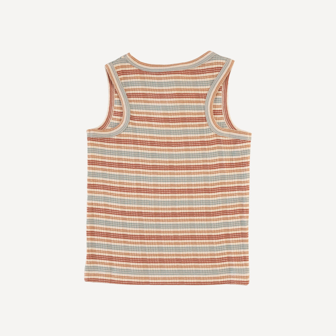 racerback tank | multi stripe | organic cotton multi rib