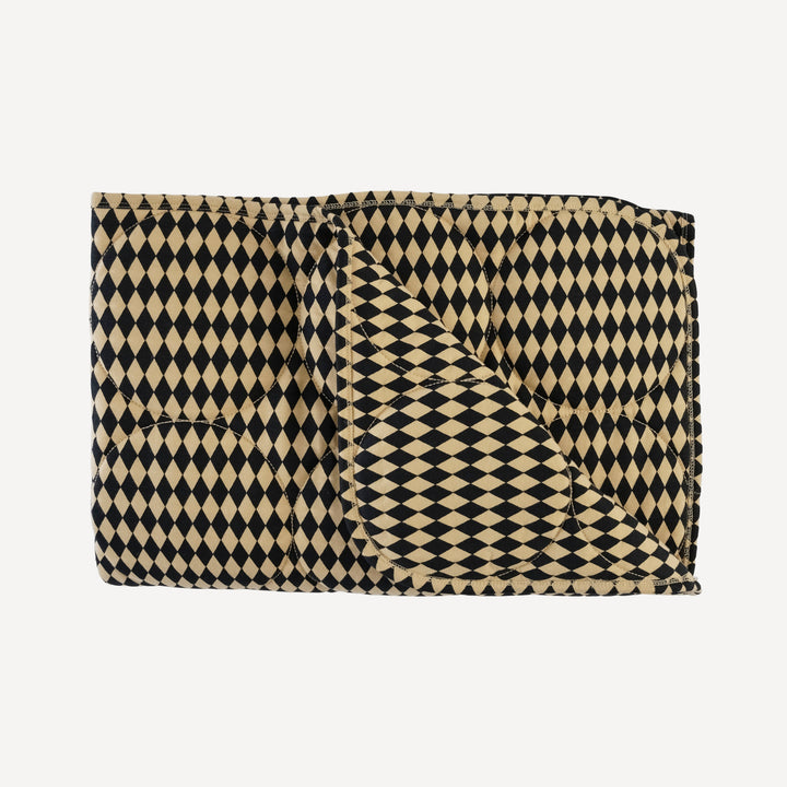 classic circle quilt | black harlequin | organic cotton jersey