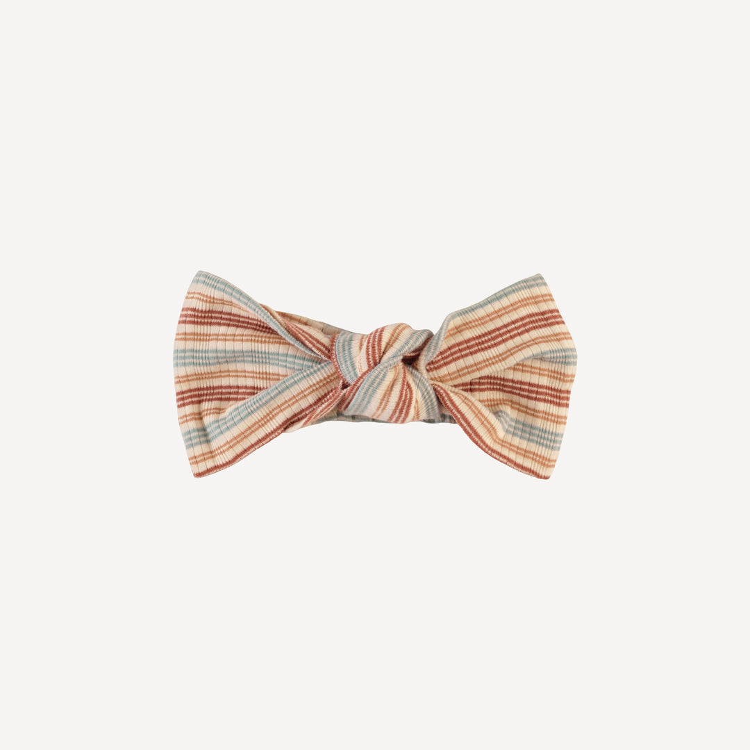 large bow elastic headband | multi stripe | organic cotton multi rib