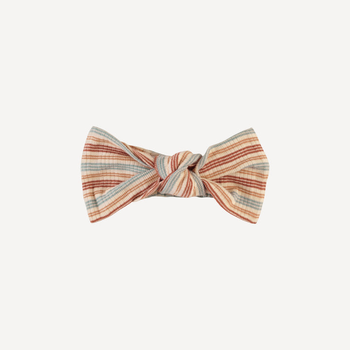 large bow elastic headband | multi stripe | organic cotton multi rib