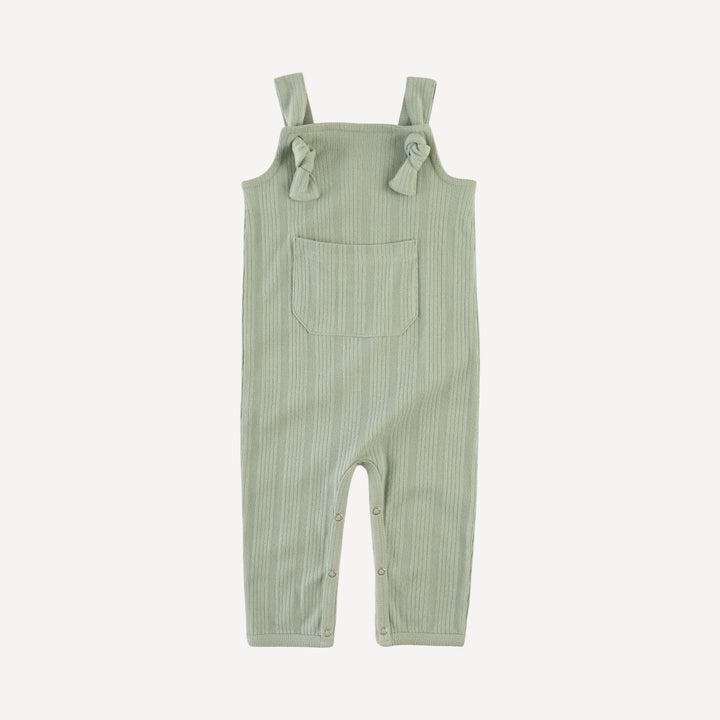 tie pocket overall jumpsuit | iceberg green | organic cotton multi rib