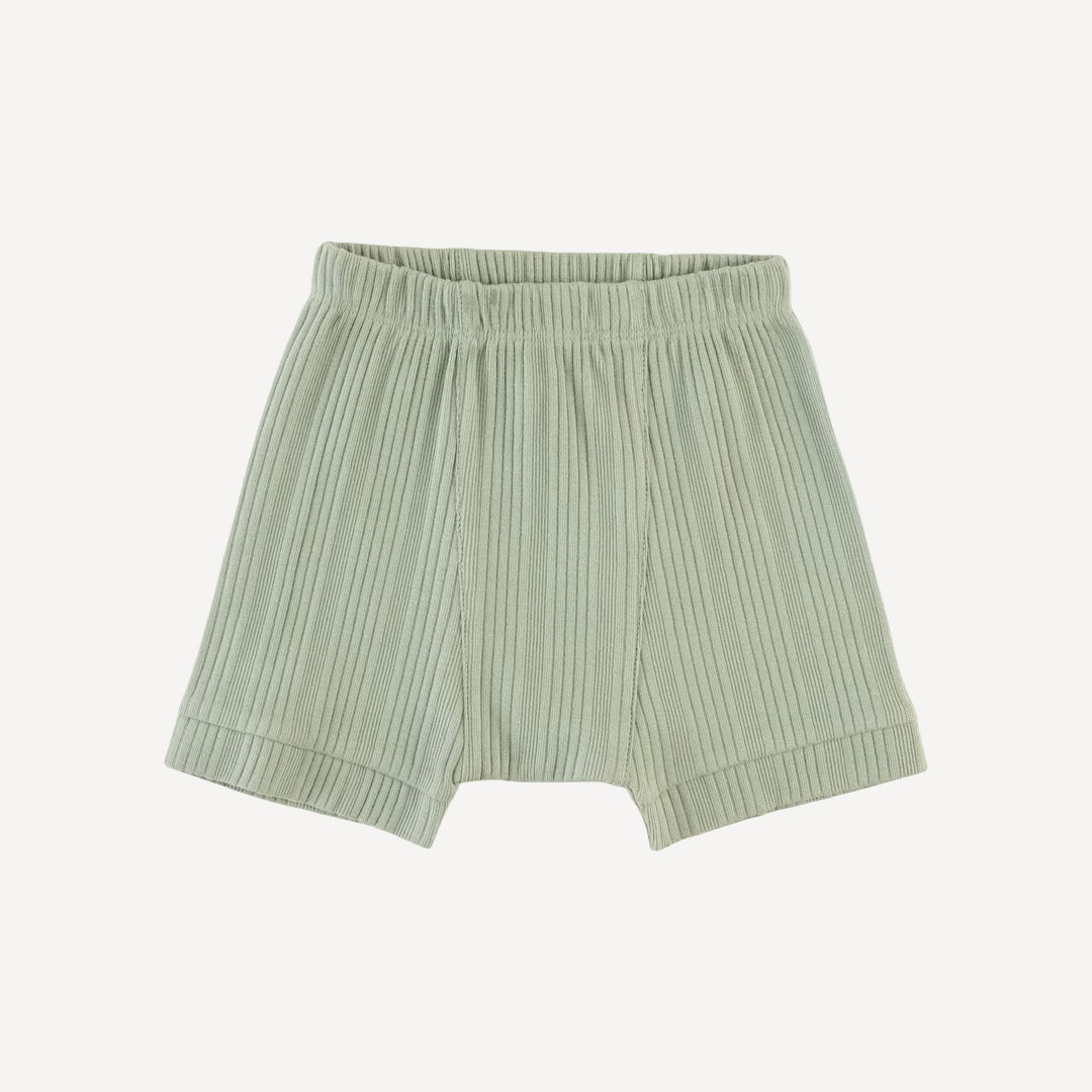 classic panda short | iceberg green | organic cotton multi rib
