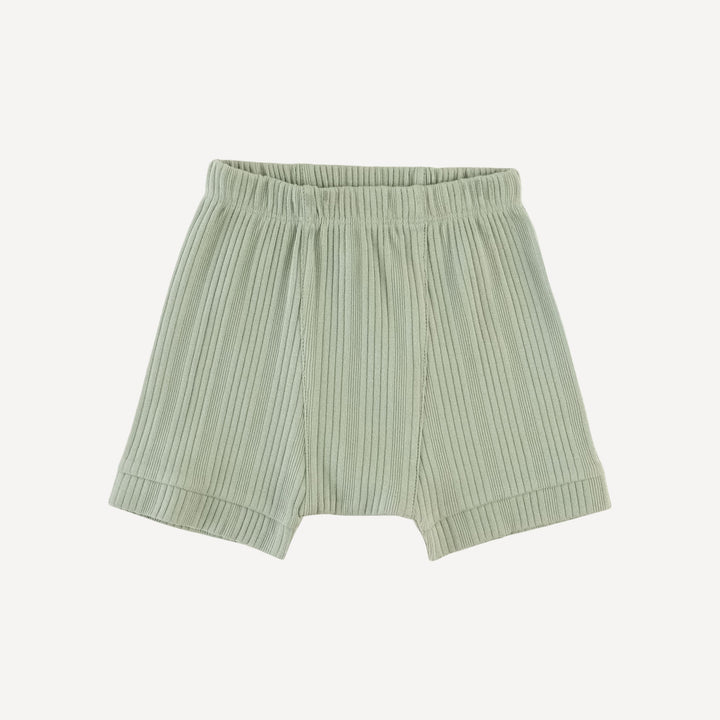 classic panda short | iceberg green | organic cotton multi rib