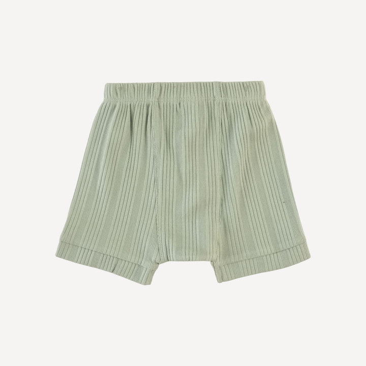 classic panda short | iceberg green | organic cotton multi rib