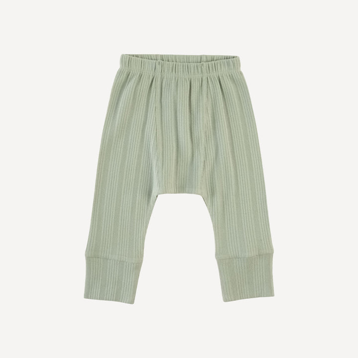 classic panda pant | iceberg green | organic cotton multi rib