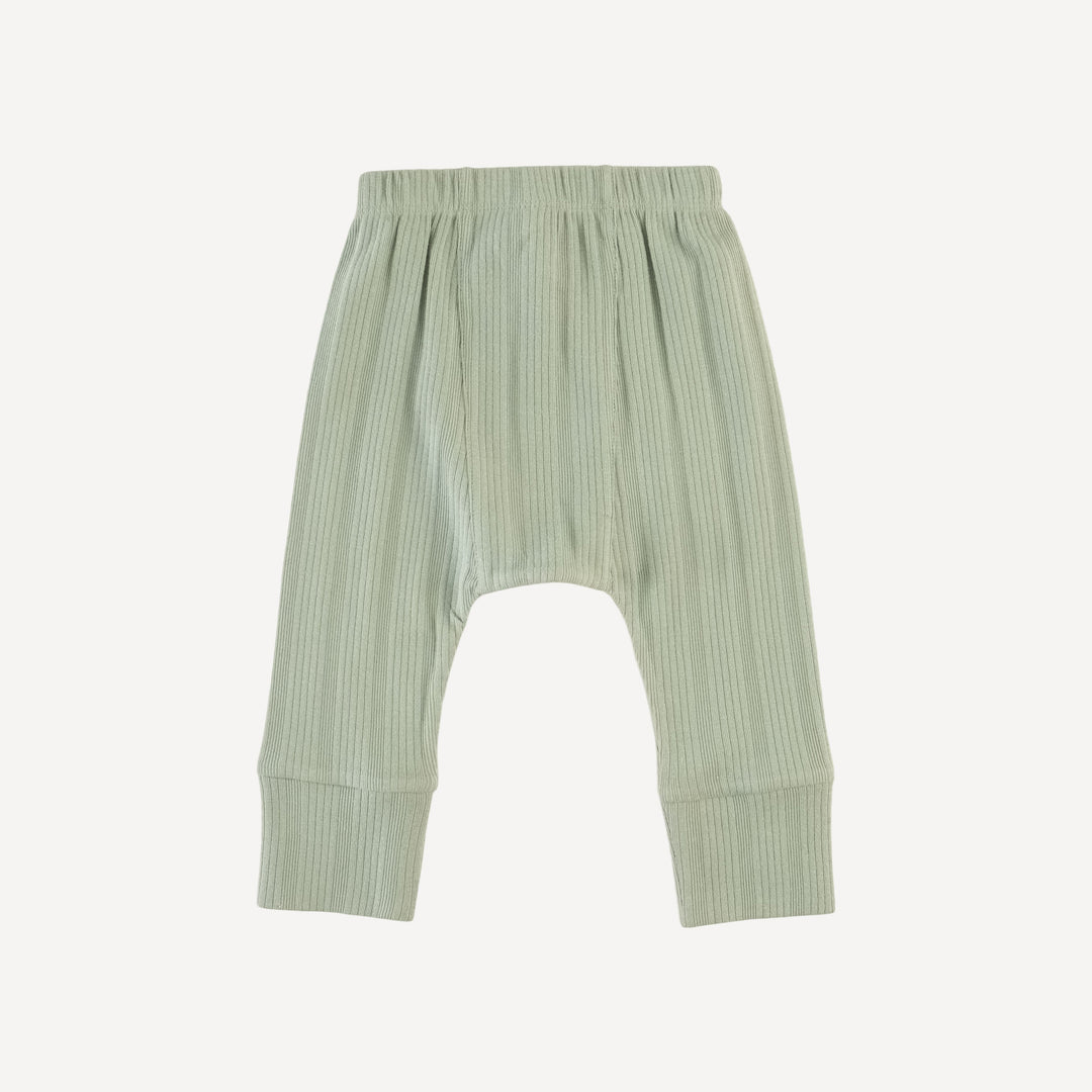 classic panda pant | iceberg green | organic cotton multi rib