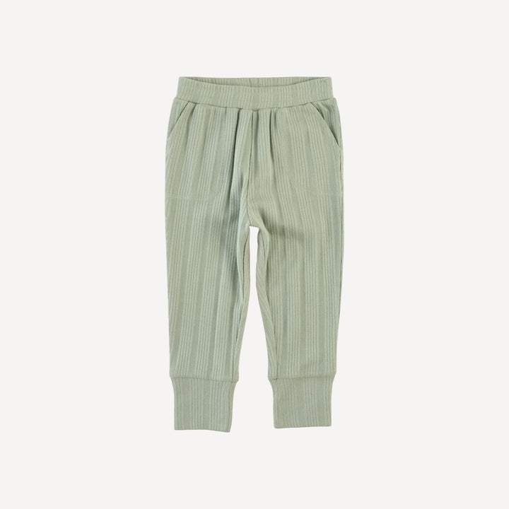 slim sport jogger | iceberg green | organic cotton multi rib