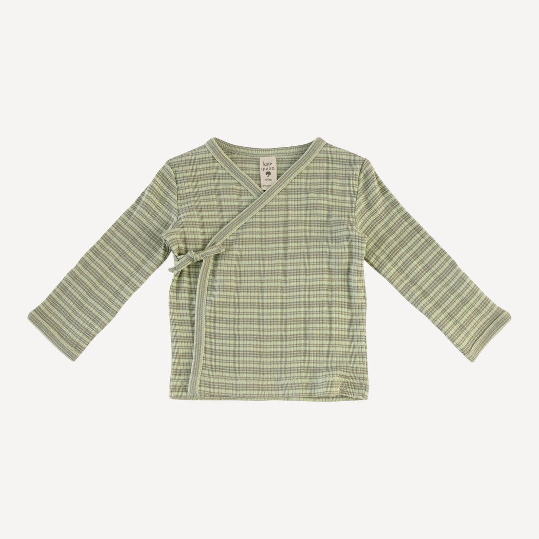 wrap layette set | iceberg stripe | organic cotton multi rib