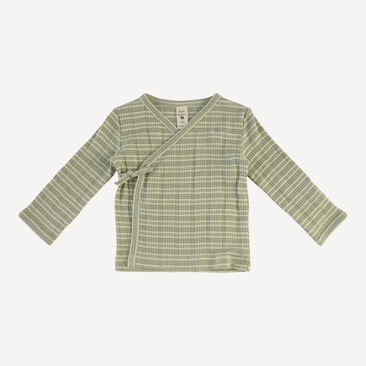 wrap layette set | iceberg stripe | organic cotton multi rib