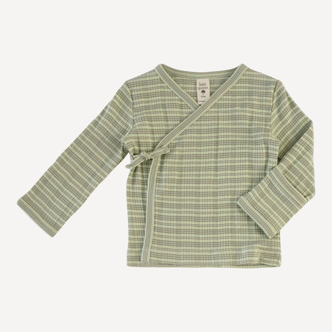 wrap layette set | iceberg stripe | organic cotton multi rib