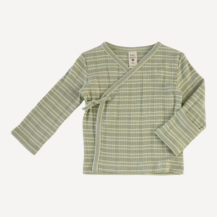 wrap layette set | iceberg stripe | organic cotton multi rib