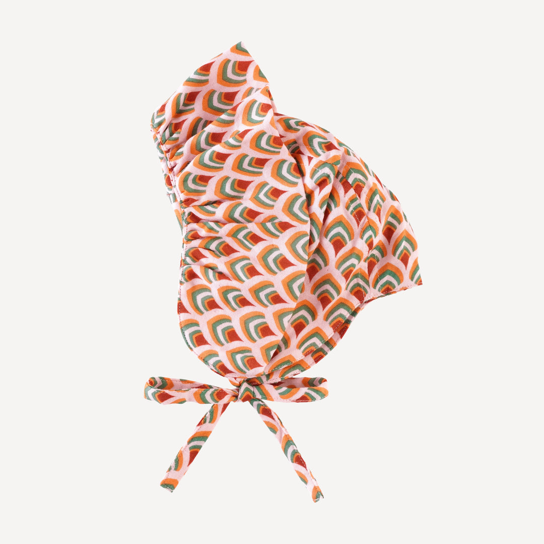 big ruffle bonnet | modern feather | organic cotton gauze