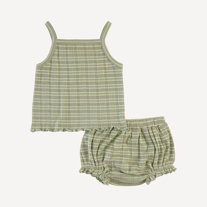 lettuce spaghetti tank + bloomer set | iceberg stripe | organic cotton multi rib