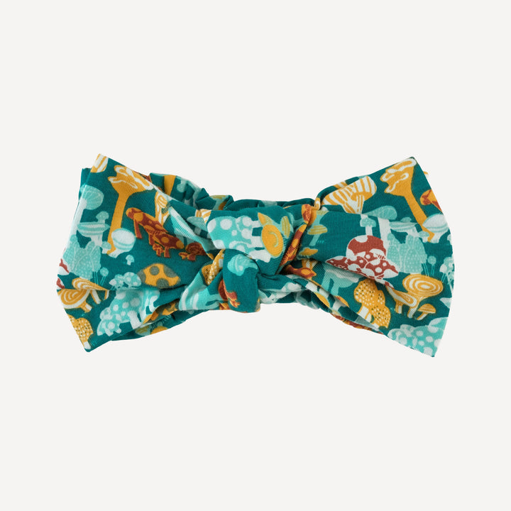 large bow elastic headband | magic mushrooms | organic cotton jersey