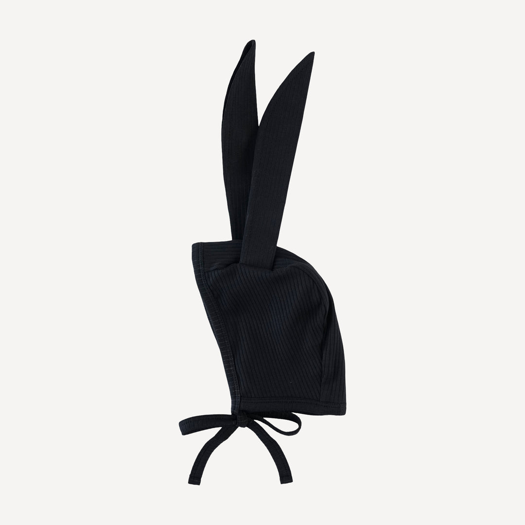 bunny hat | black | organic cotton single rib