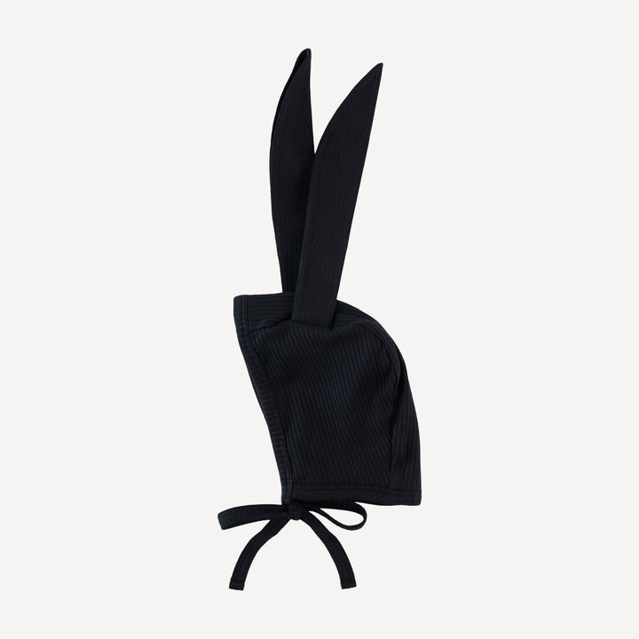 bunny hat | black | organic cotton single rib