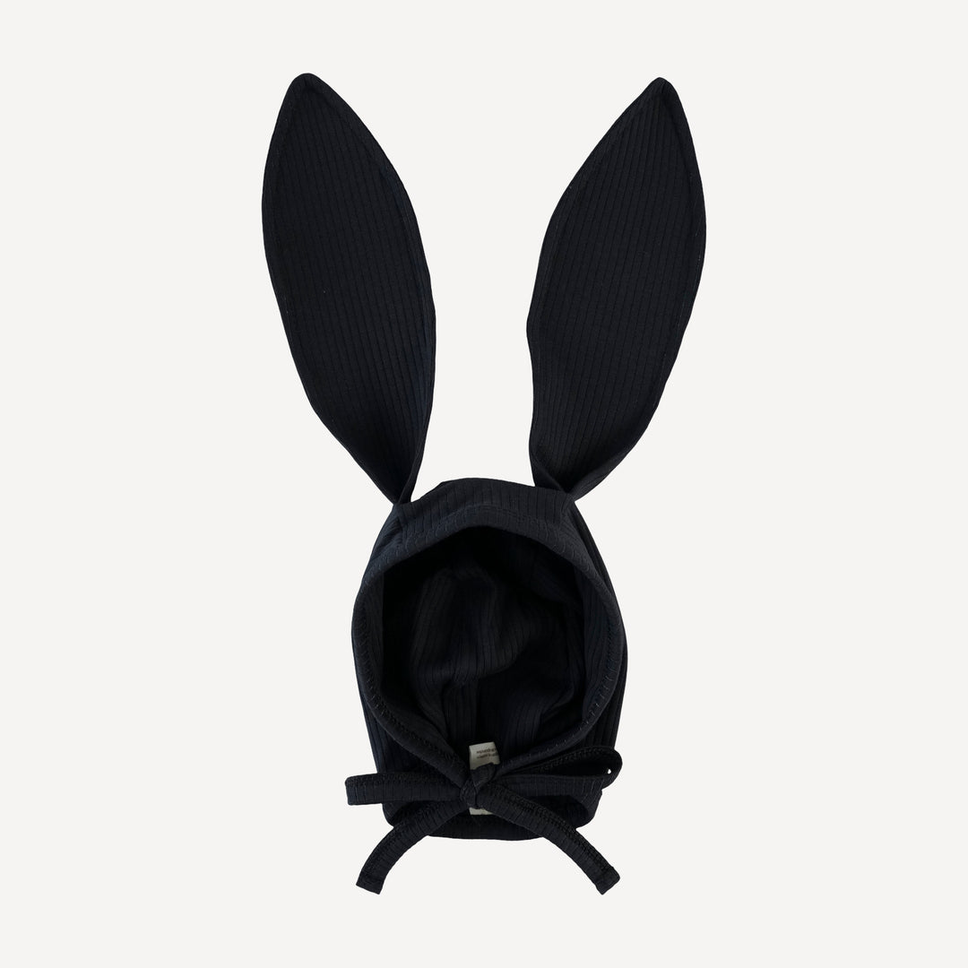 bunny hat | black | organic cotton single rib