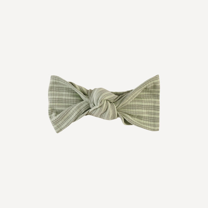 large bow elastic headband | iceberg stripe | organic cotton multi rib